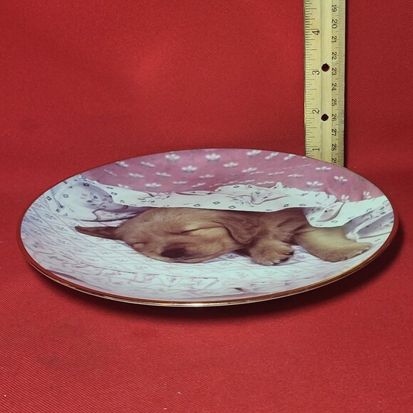 Do Not Disturb Golden Puppy Portraits Plate The Hamilton Collection 1994 - Picture 8 of 11